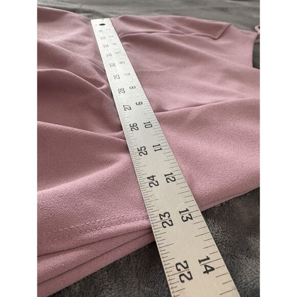 Lulus Draped V-Neck Spaghetti Strap Mini Dress S Dusty Pink Formal Wedding Guest - Picture 7 of 8